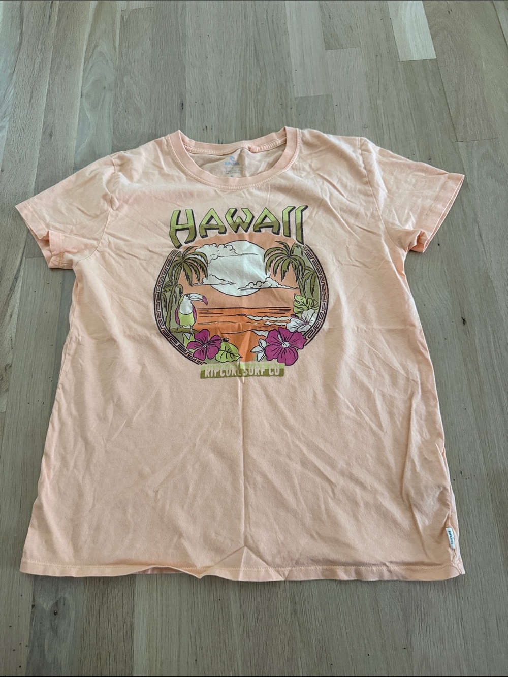 Rip Curl Peach Hawaii Graphic Short Sleeve Tee